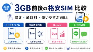 3GB格安SIMおすすめ比較【2026年版】 