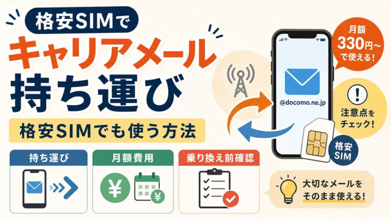 格安SIMでキャリアメールは使える？持ち運び方法とおすすめ5選【2026年最新】 