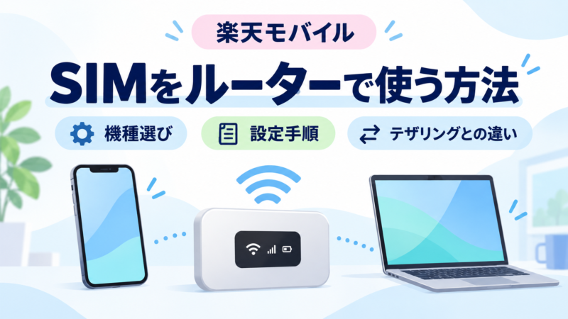 楽天モバイルのSIMをルーターで使う方法｜対応機種・設定手順とテザリングとの違い 