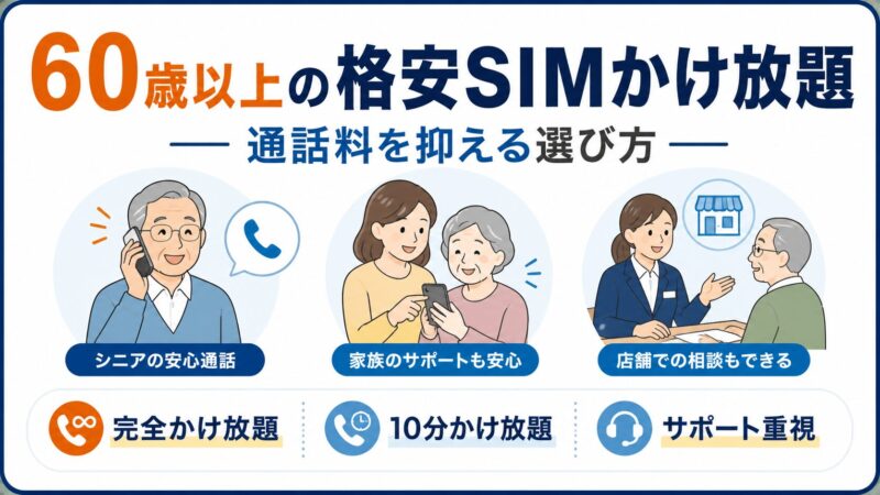60歳以上におすすめの格安SIMかけ放題｜通話料を抑える選び方と注意点