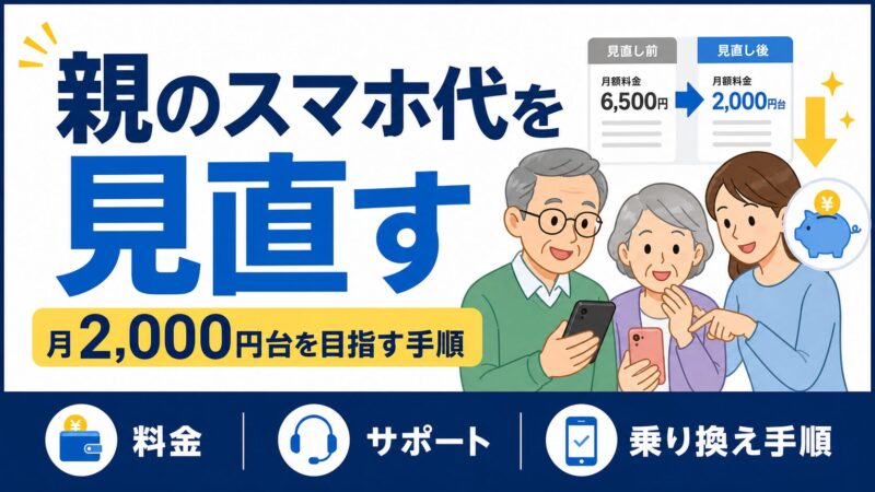 親のスマホ代を格安SIMで見直す方法｜月2,000円台を目指す手順と注意点