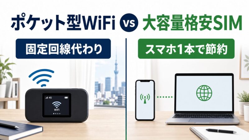 ポケット型WiFiと大容量格安SIMはどっちが得？東京の一人暮らし向けに比較【2026年】 
