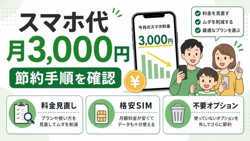 スマホ代を月3,000円に抑える方法｜節約のプロが実践する全手順 