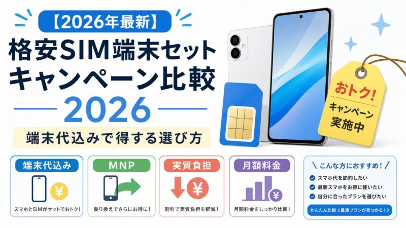 【2026年最新】格安SIM端末セットキャンペーン比較｜端末代込みで得する選び方
